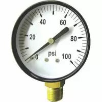 Green Leaf Standard Pressure Gauge, 100 psi, 1/4 in NPT, Brass