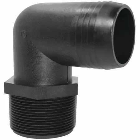 Green Leaf Hose to Pipe Elbow, 90 deg, 3/8 in, Barb x MPT, Polypropyle