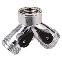 Landscapers Select Y-Connector, Female and Male, Zinc, Silver,