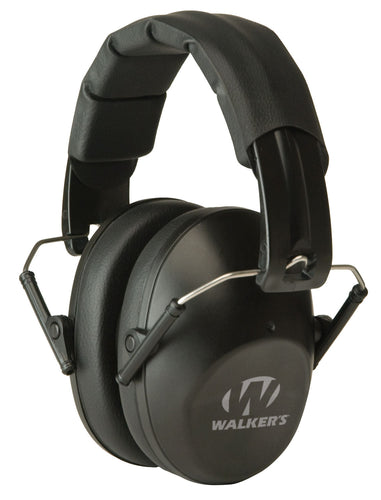 Walkers GWPFPM1 Pro Low Profile Folding Muff Polymer 22 dB Over the Head Black Ear Cups w/Black Band