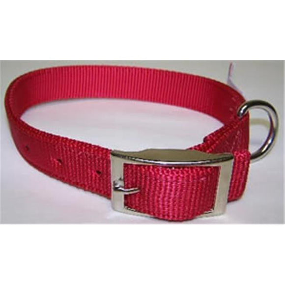 Leather Brothers  No.115N RD23 Nylon Collar Double Ply 1inx23in Color Red (1