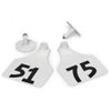 Y-tex Numbered Large Cattle Id Ear Tags White 51 - 75, 25 Tags/Package Prevent Cracking Flexible